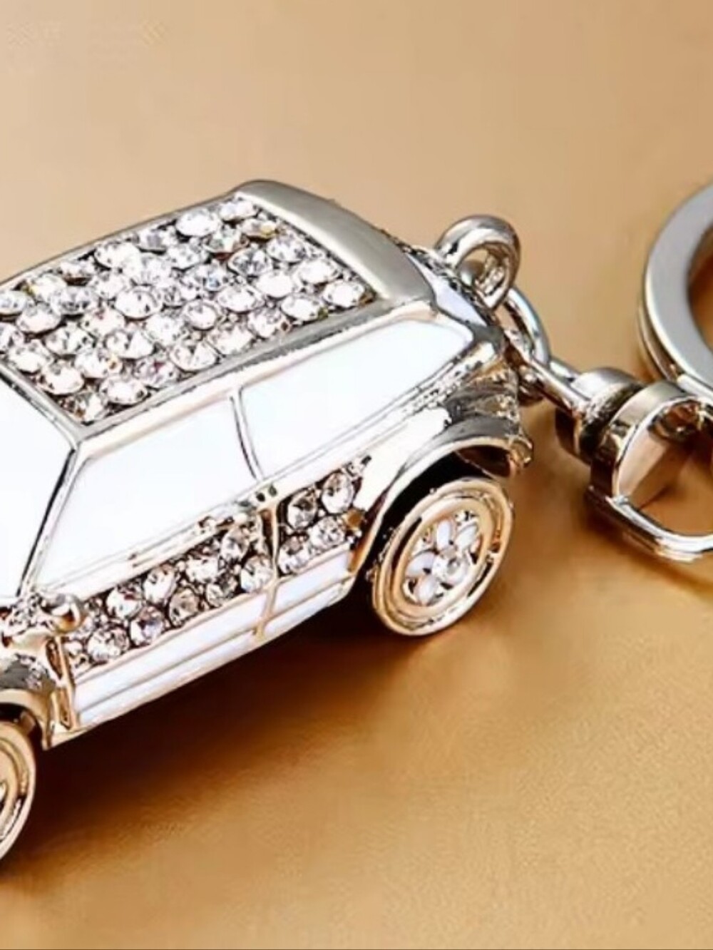 Silver Rhinestone Mini Suv Bag Charm/Keychain. - Picture 3 of 3